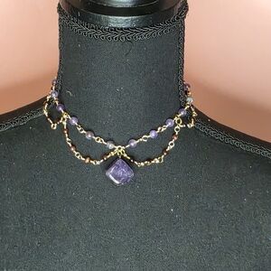 Amethyst & Red Tigers Eye Adjustable Choker